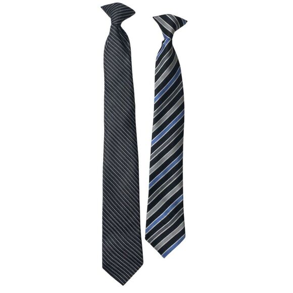 Boys Clip on Tie Set of 2 - Picture 1 of 4